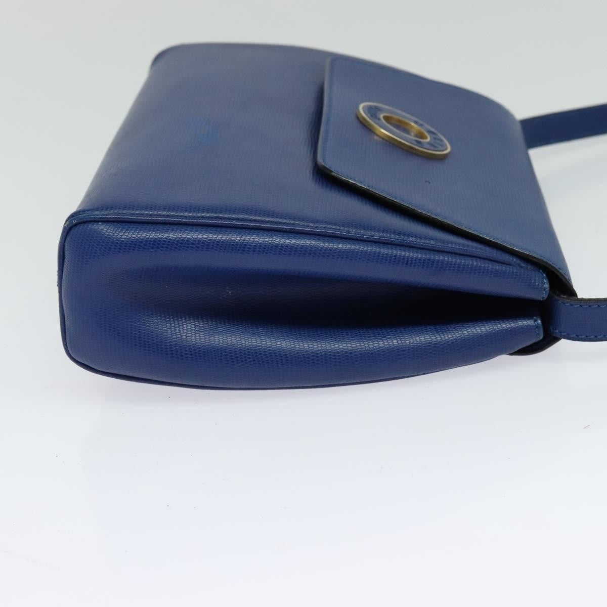 Celine Vintage Circle Logo Crossbody Bag Leather Blue Leather Shoulder Bag Bag