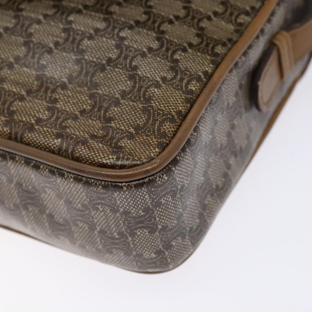 Celine Macadam Shoulder Bag Pvc Leather Beige Pvc Bag