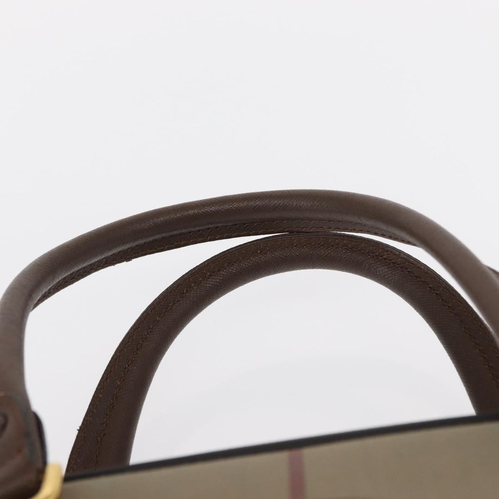 Burberry Nova Check Boston Bag Canvas Beige Canvas Handbag
