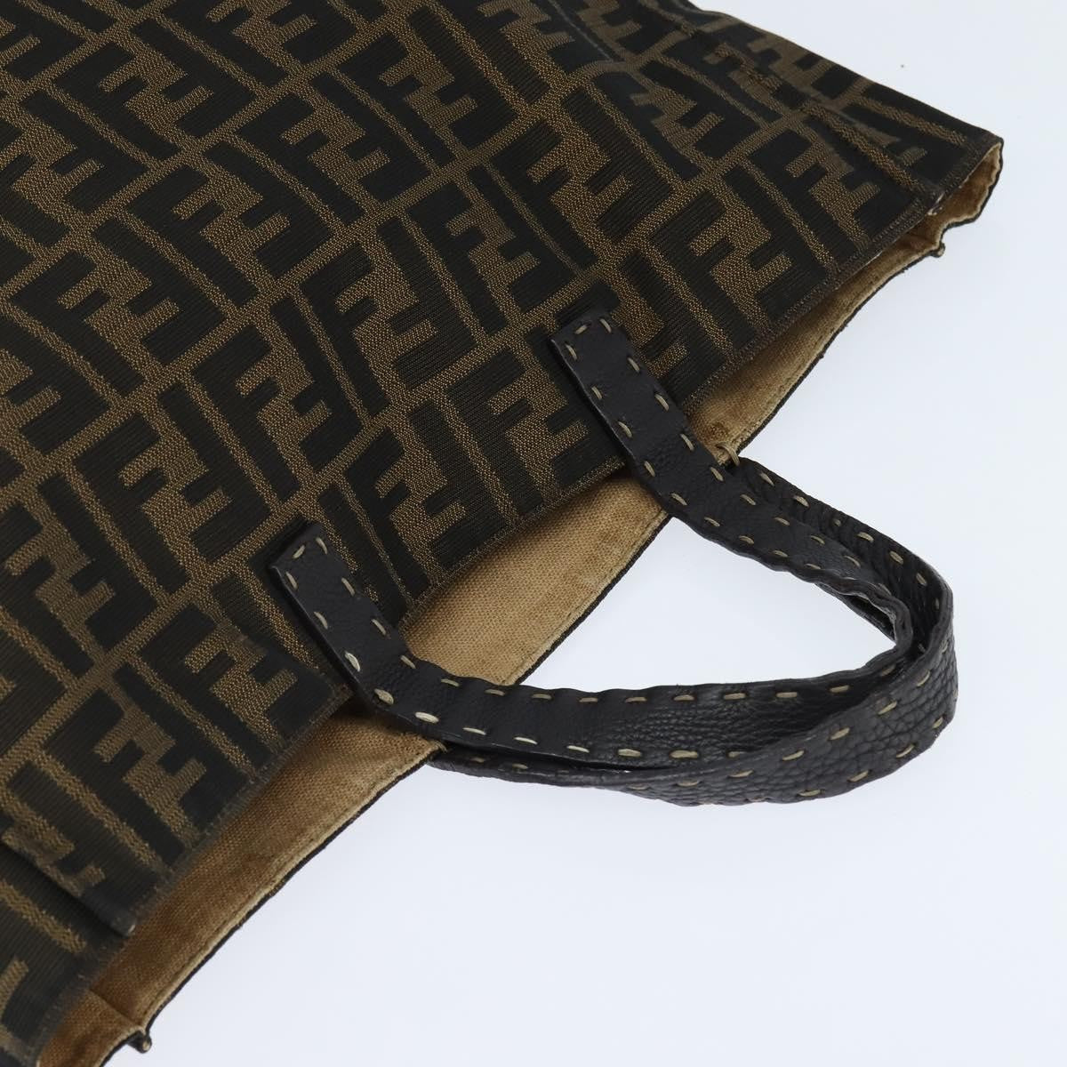 Fendi Open Shopping Tote Zucca Canvas Brown Canvas Tote Bag Bag