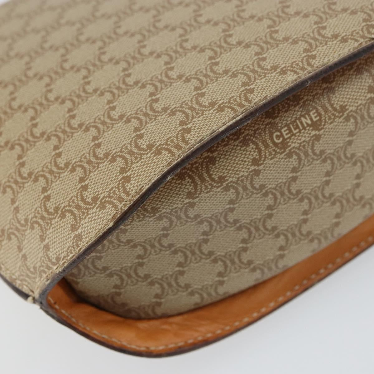 Celine Vintage Macadam Shoulder Bag Canvas Beige Canvas Shoulder Bag Bag