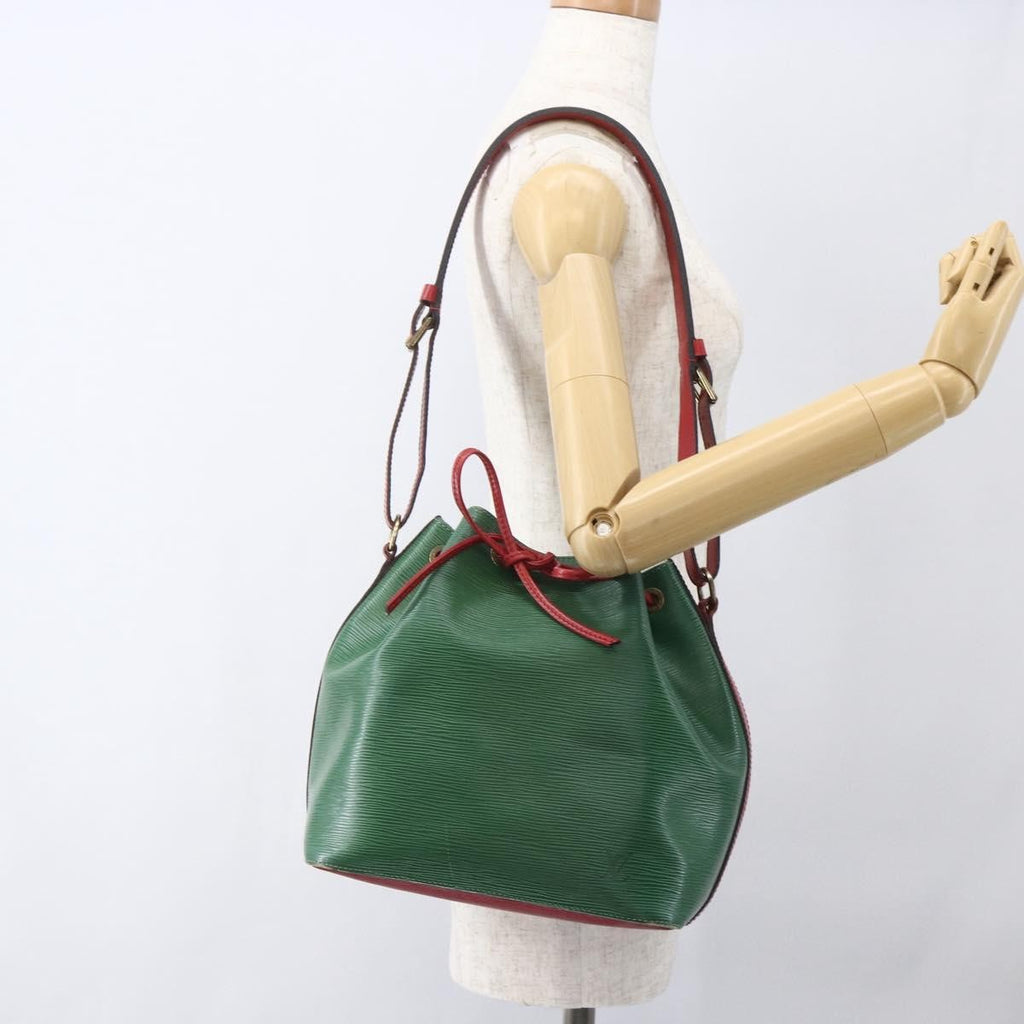 Louis Vuitton Bicolor Petit Noe Handbag Epi Leather Green Leather Shoulder Bag
