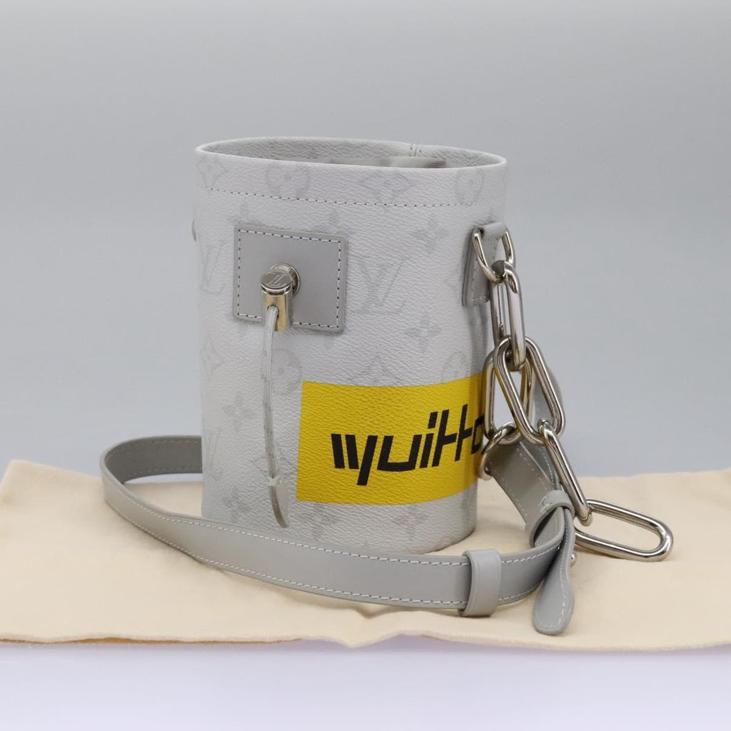 Louis Vuitton Chalk Nano Bag Limited Edition Logo Story Monogram Canvas Gray Canvas Clutche & Pouche Bag