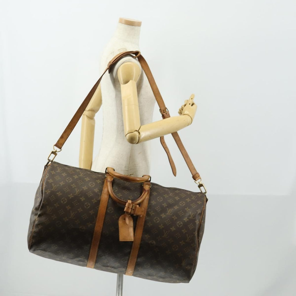 Louis Vuitton Keepall Bandouliere Bag Monogram Canvas Brown Canvas Travel Bag