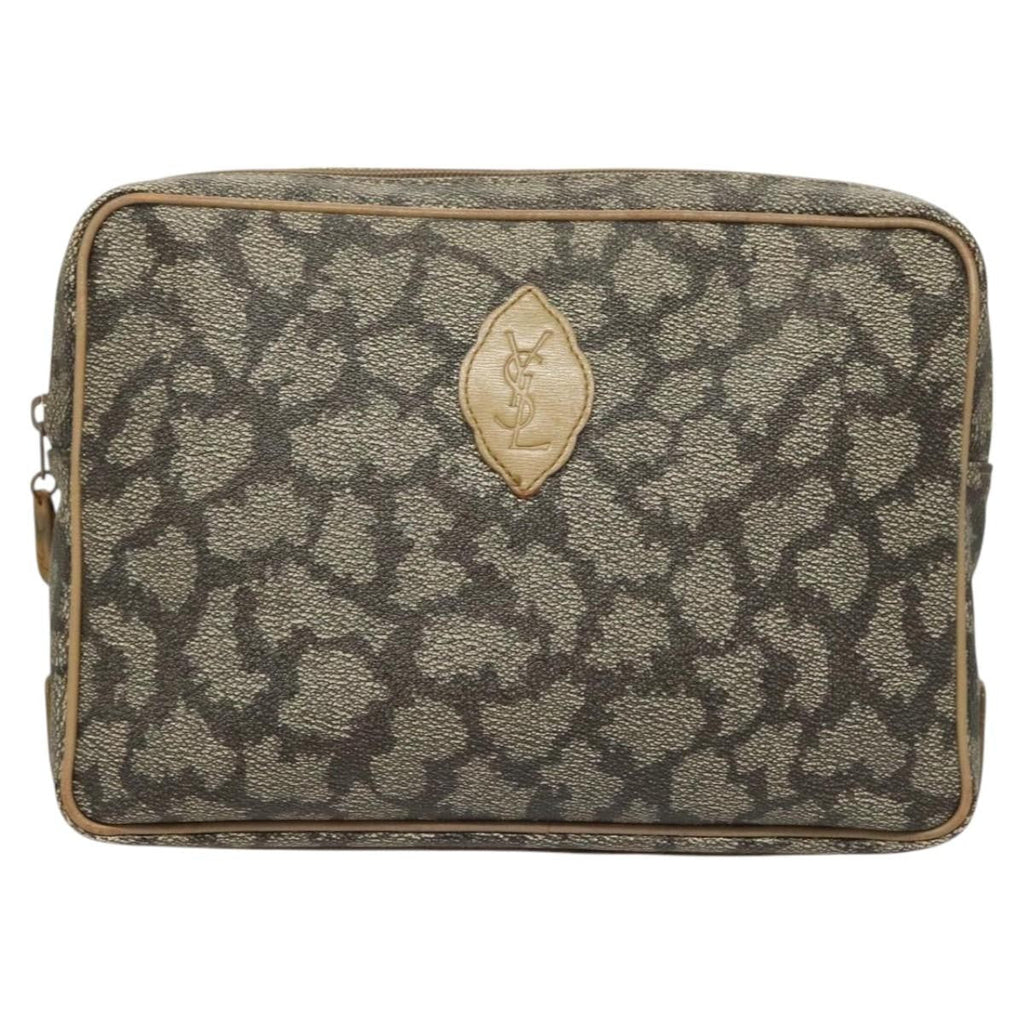Saint Laurent Vintage Clutch Pvc Gray Pvc Clutche & Pouche Bag (Pre-Owned)