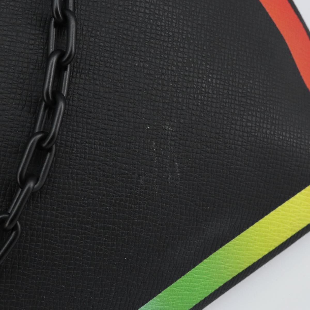 Louis Vuitton Pochette A4 Rainbow Taiga Leather Black Leather Clutche & Pouche Bag
