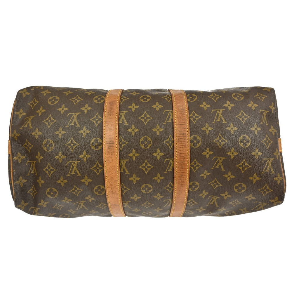 Louis Vuitton Keepall Bandouliere Bag Monogram Canvas Brown Canvas Travel Bag