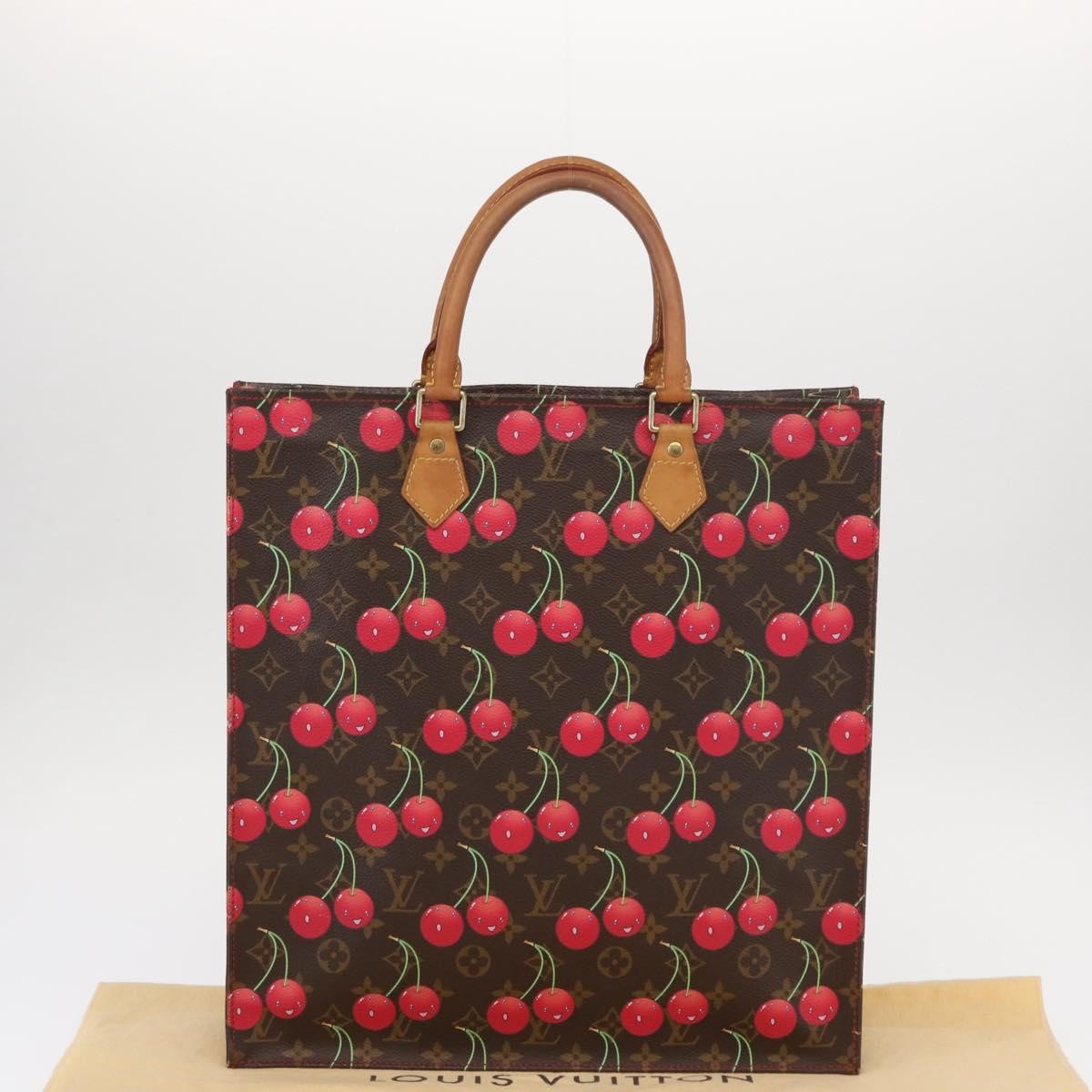 Louis Vuitton Sac Plat Bag Limited Edition Monogram Cerises Brown Canvas Handbag