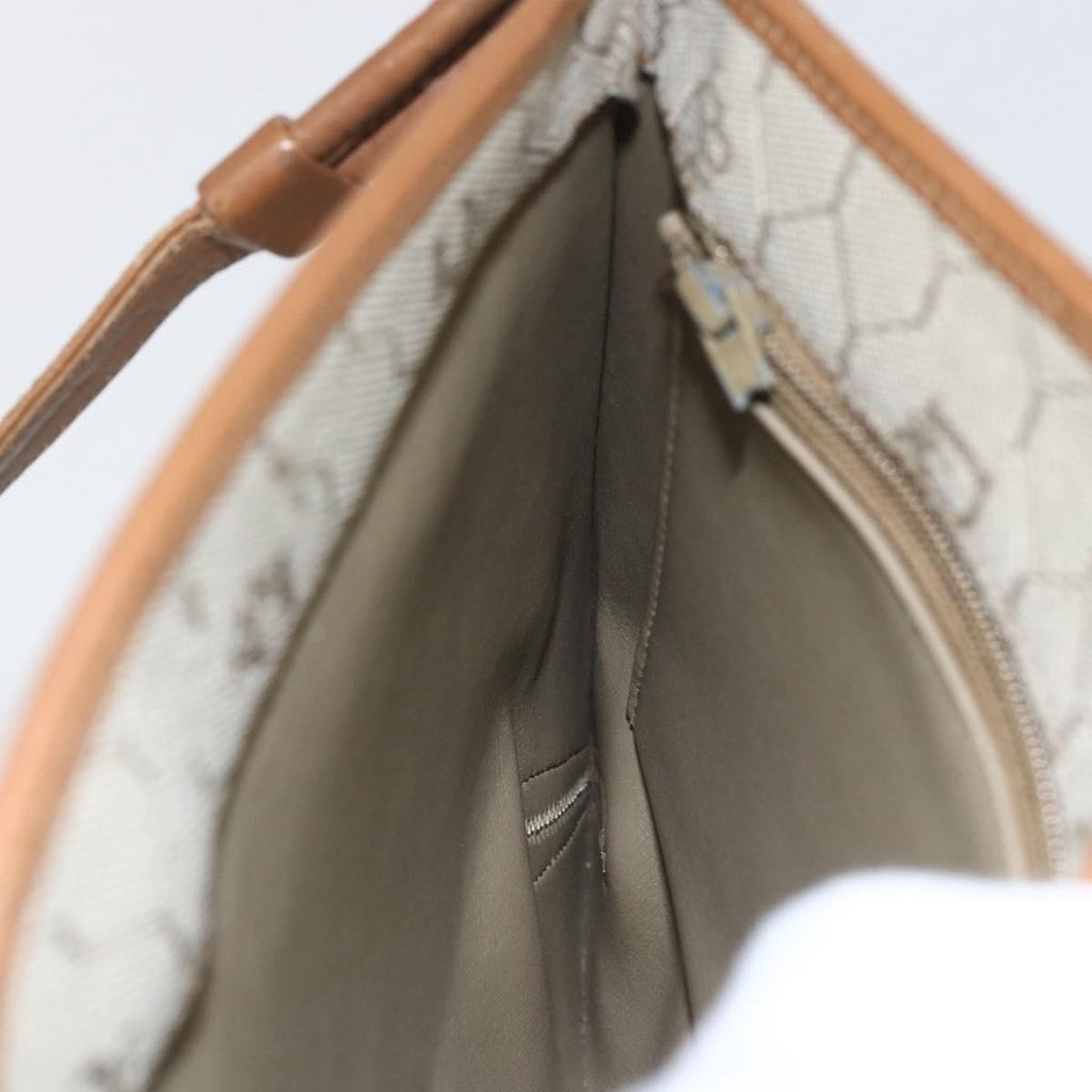 Christian Dior Vintage Honeycomb Shoulder Bag Canvas And Leather Beige Canvas Shoulder Bag Bag (Pre-Owned)