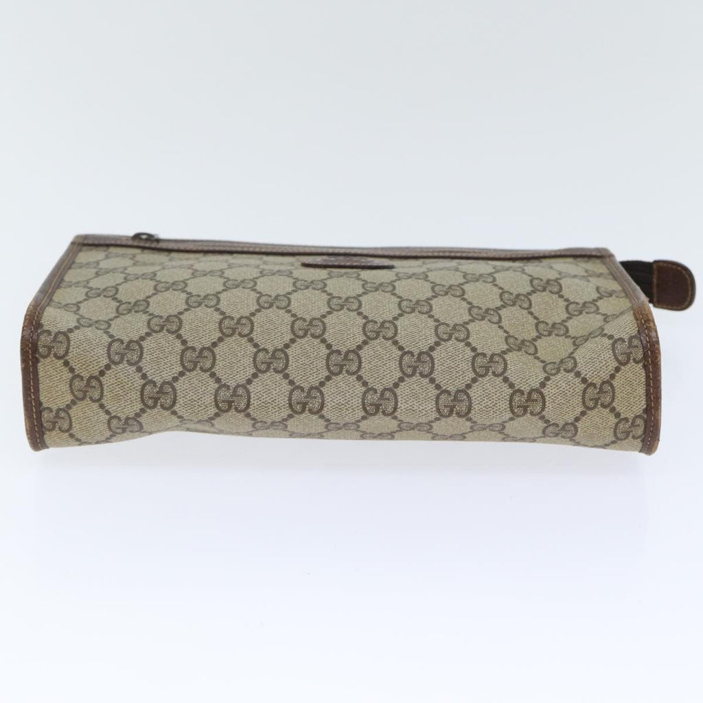 Gucci Gg Supreme Clutch Bag Pvc Beige Pvc Clutche & Pouche Bag (Pre-Owned)