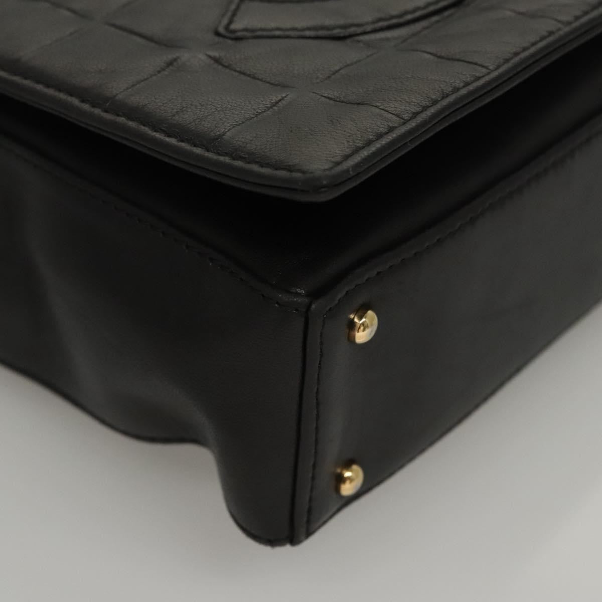 Chanel Chocolate Bar Cc Shoulder Bag Quilted Leather Black Leather Shoulder Bag Bag