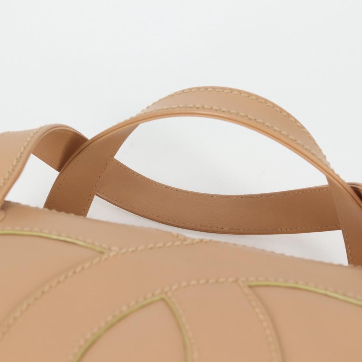 Chanel Cc Stitch Tote Lambskin Beige Leather Bag
