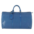 Louis Vuitton Keepall Bag Epi Leather Blue Leather Travel Bag