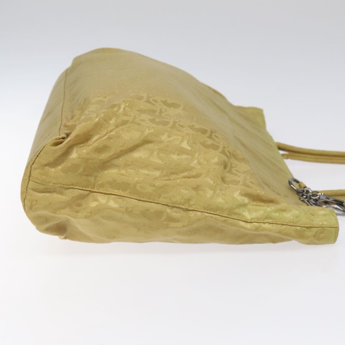 Christian Dior Vintage Lady Dior Tote Canvas Yellow Canvas Tote Bag Bag (Pre-Owned)