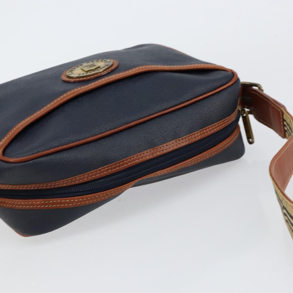 Burberry Vintage Shoulder Bag Leather Navy Leather Shoulder Bag