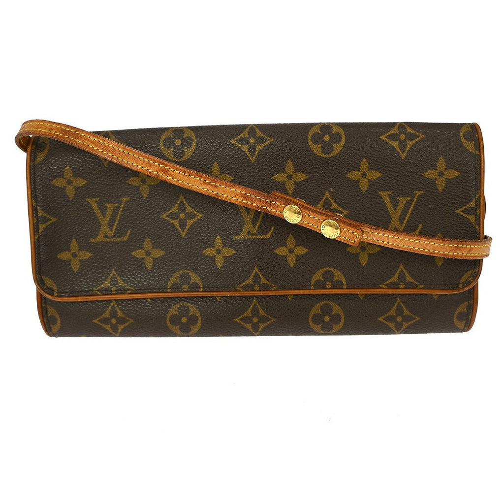 Louis Vuitton Twin Handbag Monogram Canvas Brown Canvas Clutche & Pouche Bag