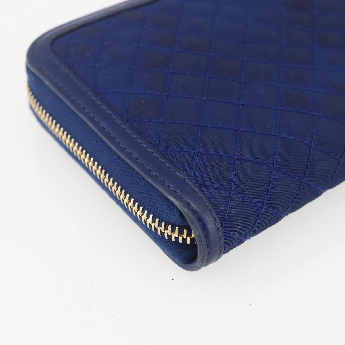 Prada Zip Around Organizer Wallet Saffiano Leather With Applique Blue Leather Wallets Accessory
