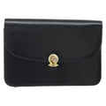 Christian Dior Vintage Cd Chain Flap Shoulder Bag Leather Black Leather Shoulder Bag Bag (Pre-Owned)