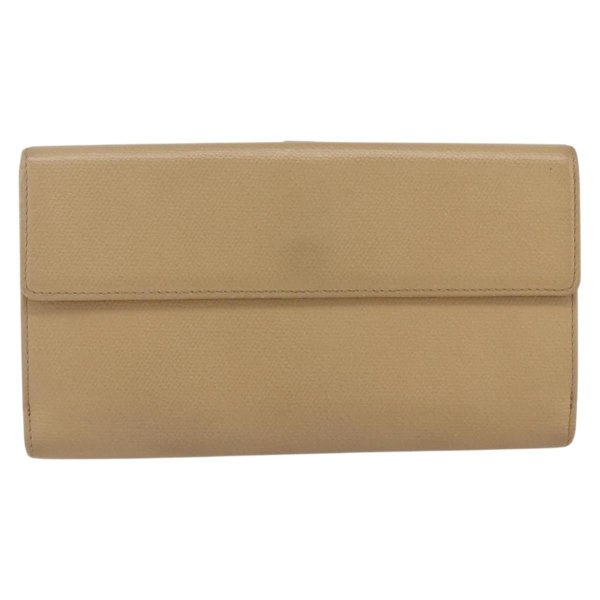 Chanel Coco Bouton Wallet Leather Beige Leather Wallets Accessory