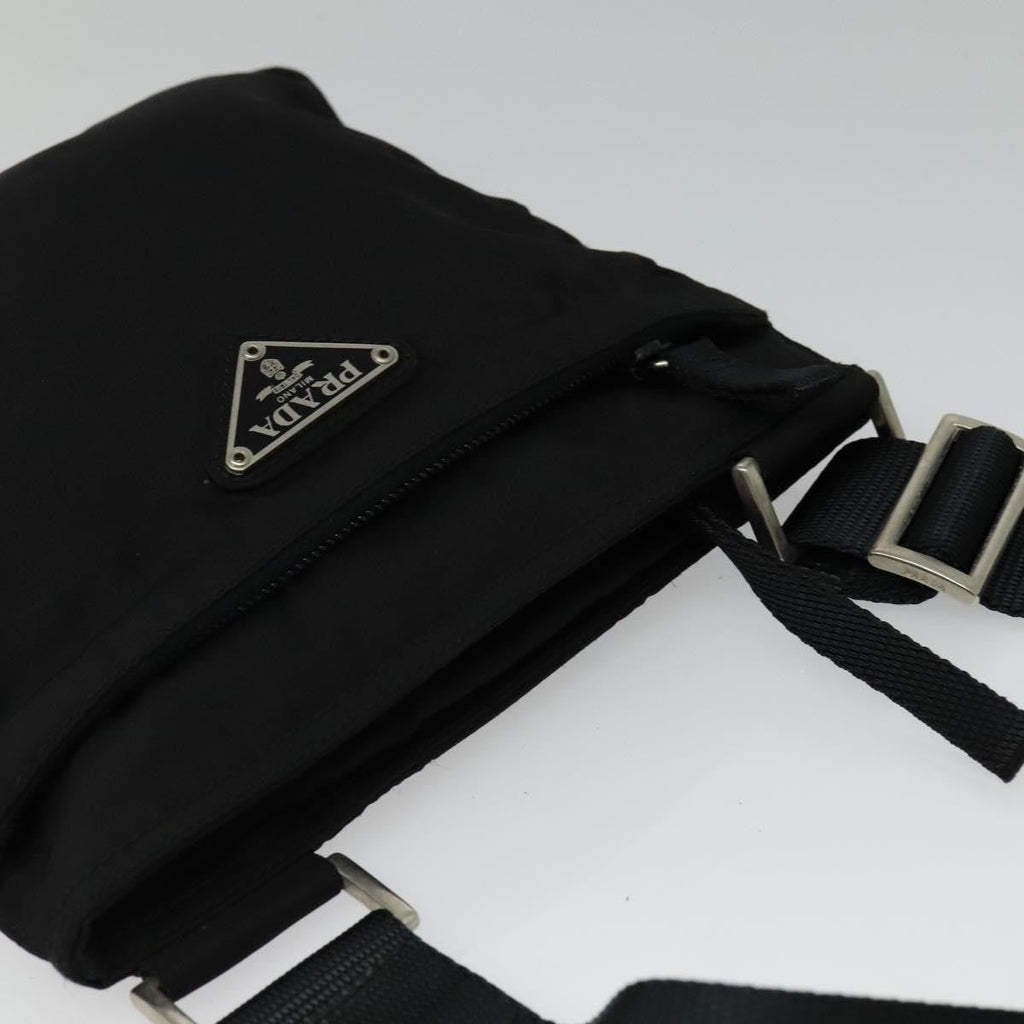 Prada Front Pocket Messenger Bag Tessuto Black Nylon Shoulder Bag Bag