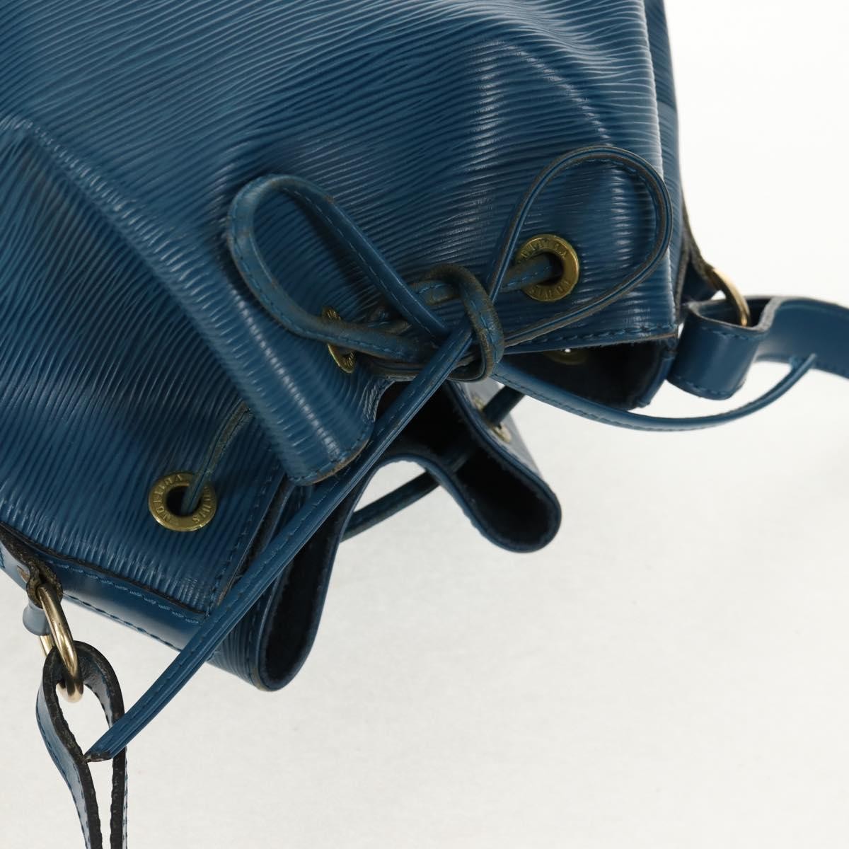 Louis Vuitton Petit Noe Handbag Epi Leather Blue Leather Shoulder Bag