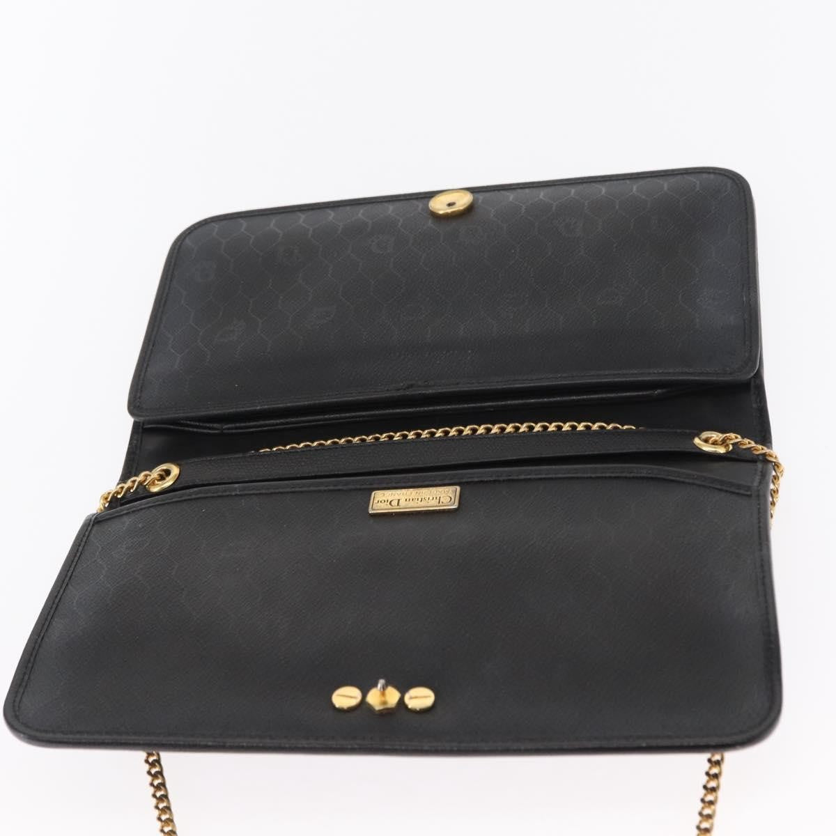 Christian Dior Vintage Shoulder Bag Leather Black Leather Shoulder Bag Bag (Pre-Owned)
