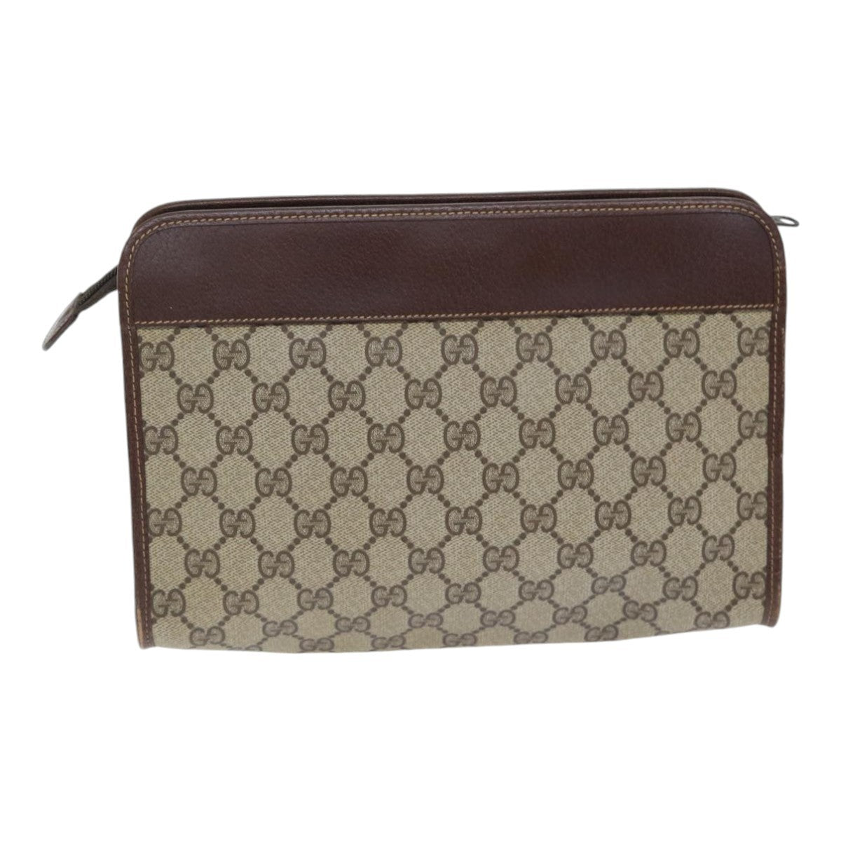 Gucci Gg Supreme Clutch Bag Pvc Beige Pvc Clutche & Pouche Bag (Pre-Owned)