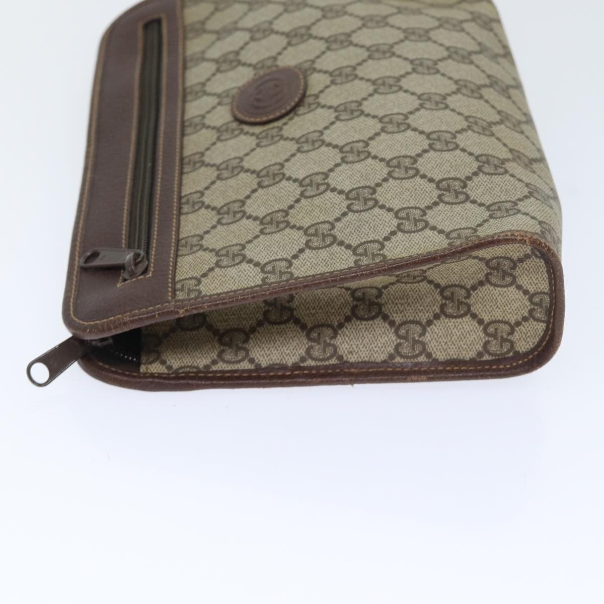 Gucci Gg Supreme Clutch Bag Pvc Beige Pvc Clutche & Pouche Bag (Pre-Owned)