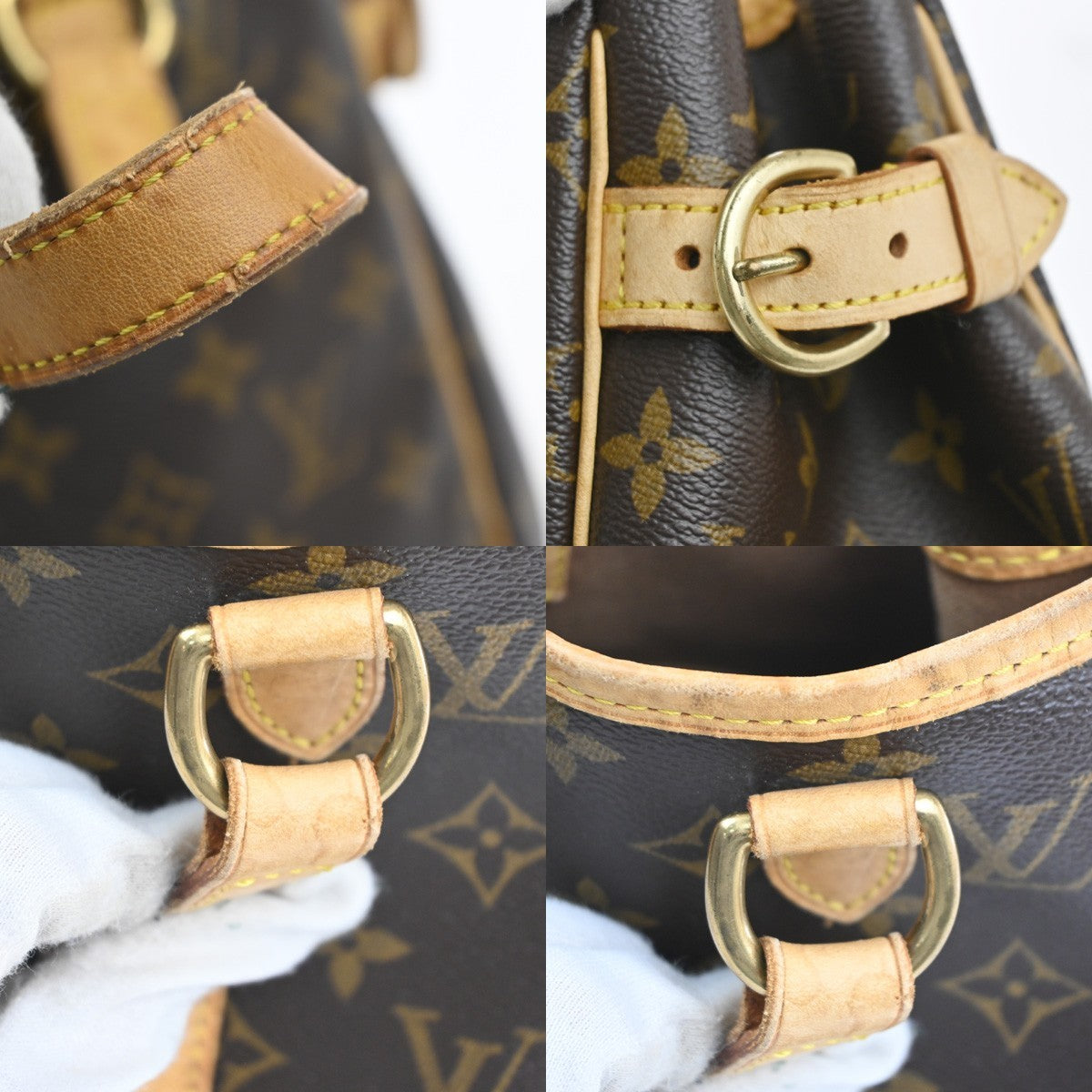 Louis Vuitton Batignolles Handbag Monogram Canvas Brown Leather Handbag