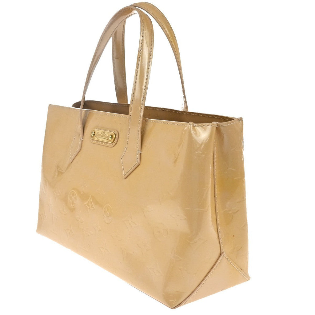 Louis Vuitton Wilshire Handbag Monogram Vernis Beige Patent_Leather Handbag