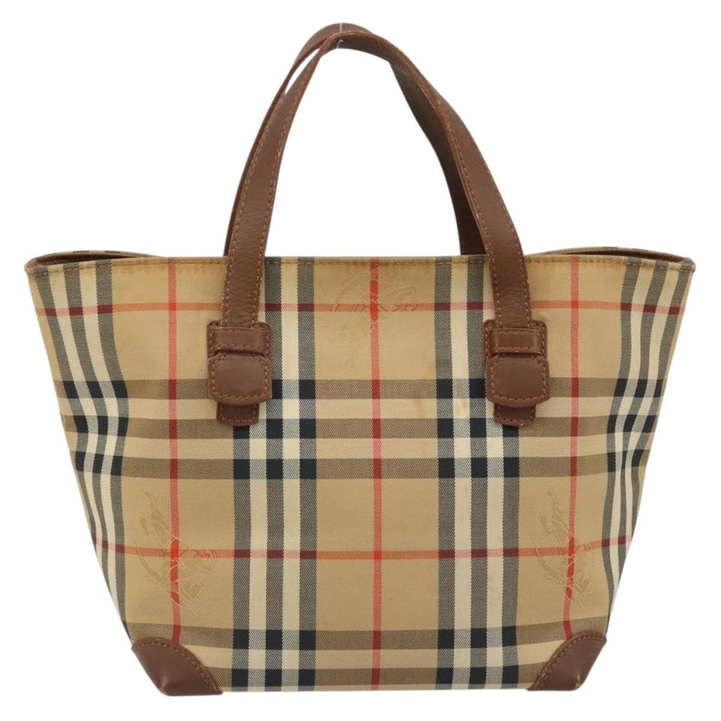 Burberry Nova Check Tote Canvas Check Pattern Beige Canvas Tote Bag