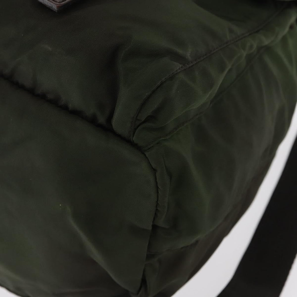 Prada Double Front Pocket Backpack Tessuto Khaki Nylon Backpack Bag