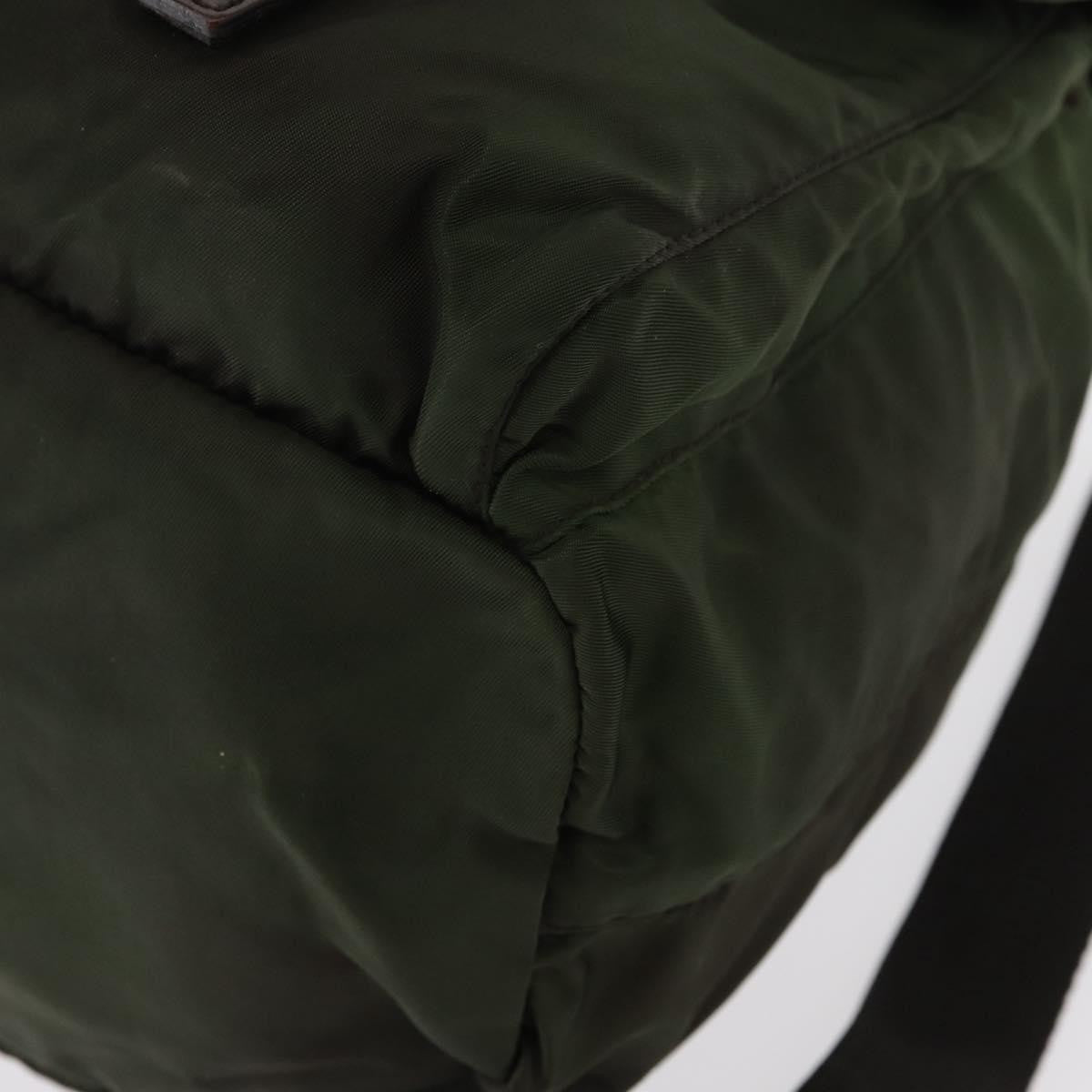 Prada Double Front Pocket Backpack Tessuto Khaki Nylon Backpack Bag