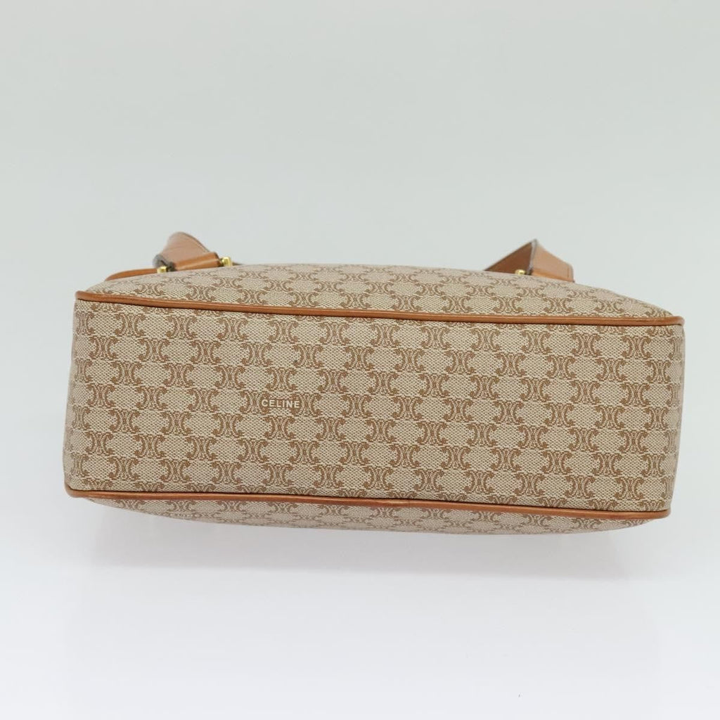 Celine Vintage Macadam Handbag Canvas And Leather Beige Canvas Handbag