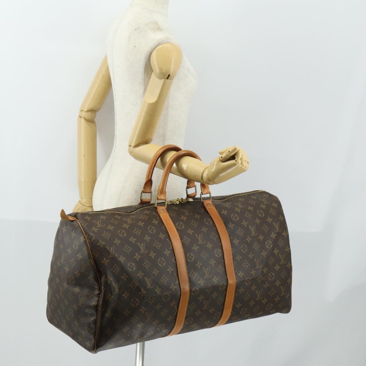 Louis Vuitton Keepall Bag Monogram Canvas Brown Canvas Travel Bag