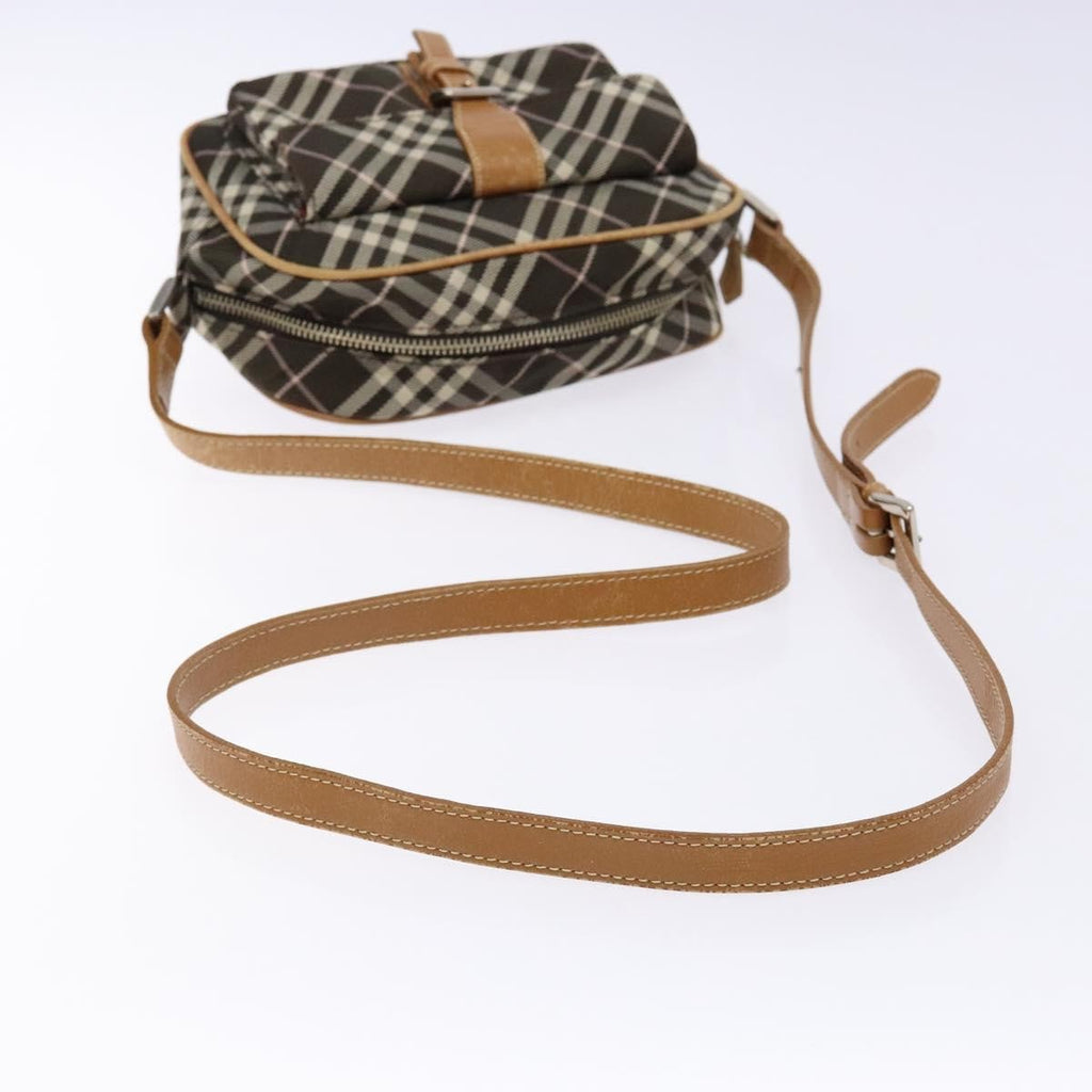 Burberry Nova Check Blue Label Canvas Brown Canvas Shoulder Bag