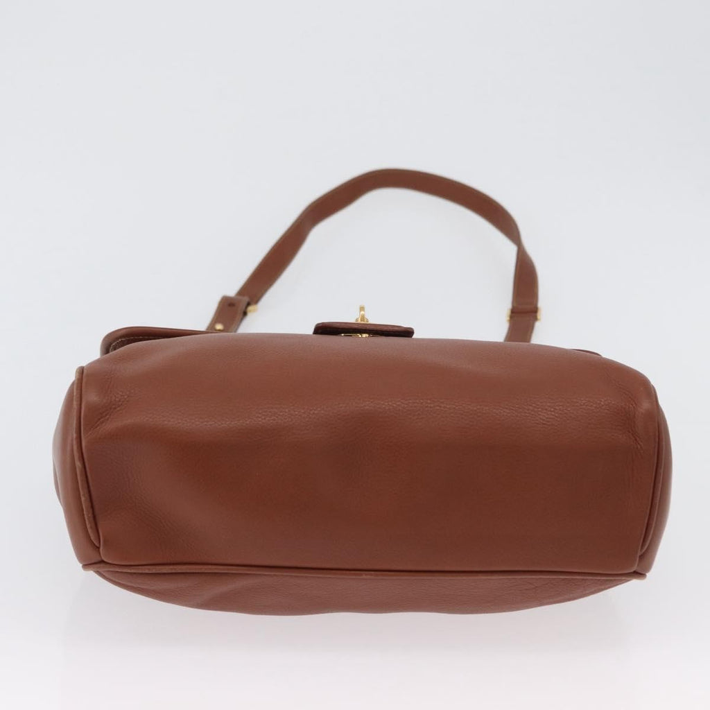 Gucci Vintage Handbag Leather Brown Leather Handbag (Pre-Owned)