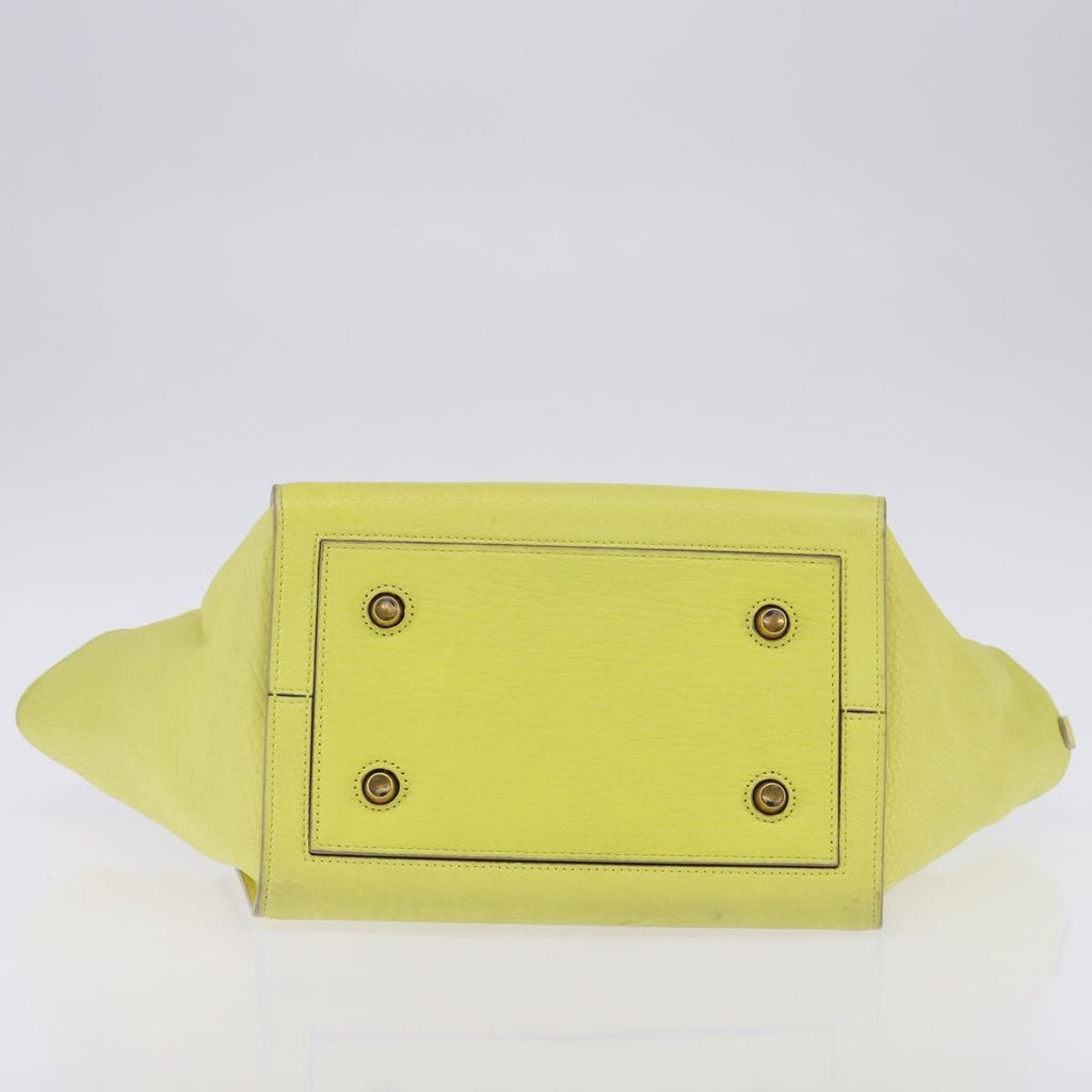 Celine Tie Knot Tote Smooth Leather Yellow Leather Bag