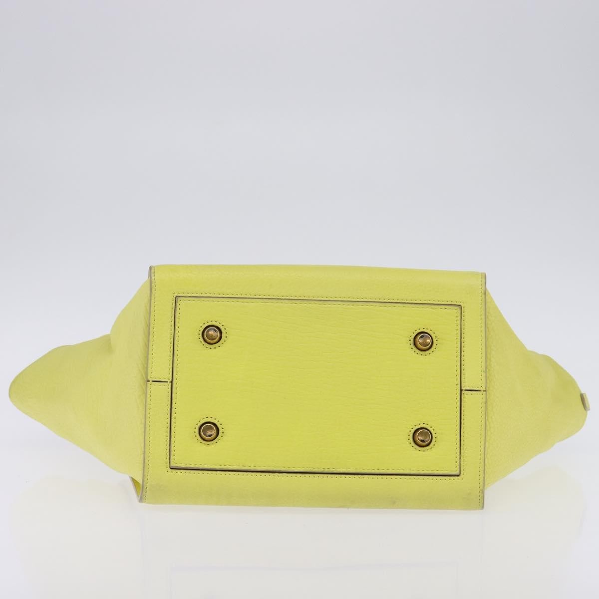 Celine Tie Knot Tote Smooth Leather Yellow Leather Bag