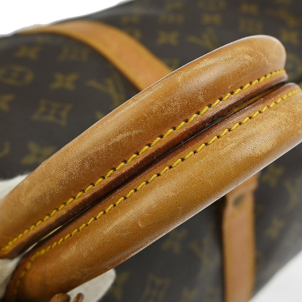 Louis Vuitton Keepall Bag Monogram Canvas Brown Leather Travel Bag