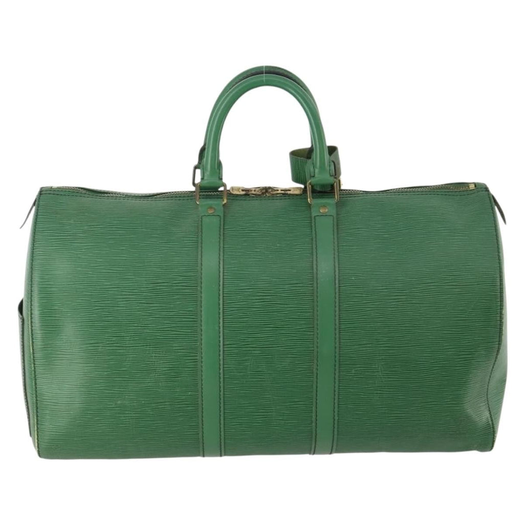 Louis Vuitton Keepall Bag Epi Leather Green Leather Travel Bag
