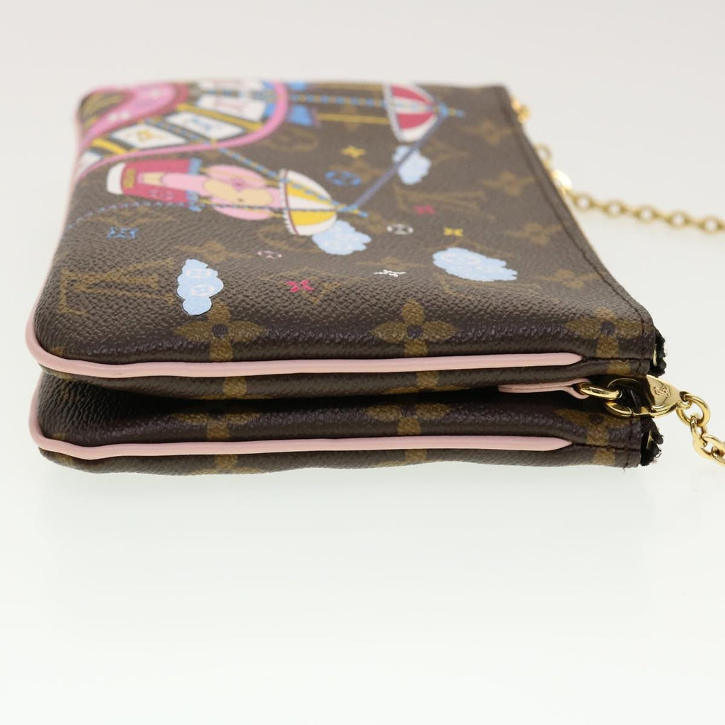 Louis Vuitton Double Zip Pochette Limited Edition Vivienne Xmas Monogram Canvas Brown Canvas Clutche & Pouche Bag