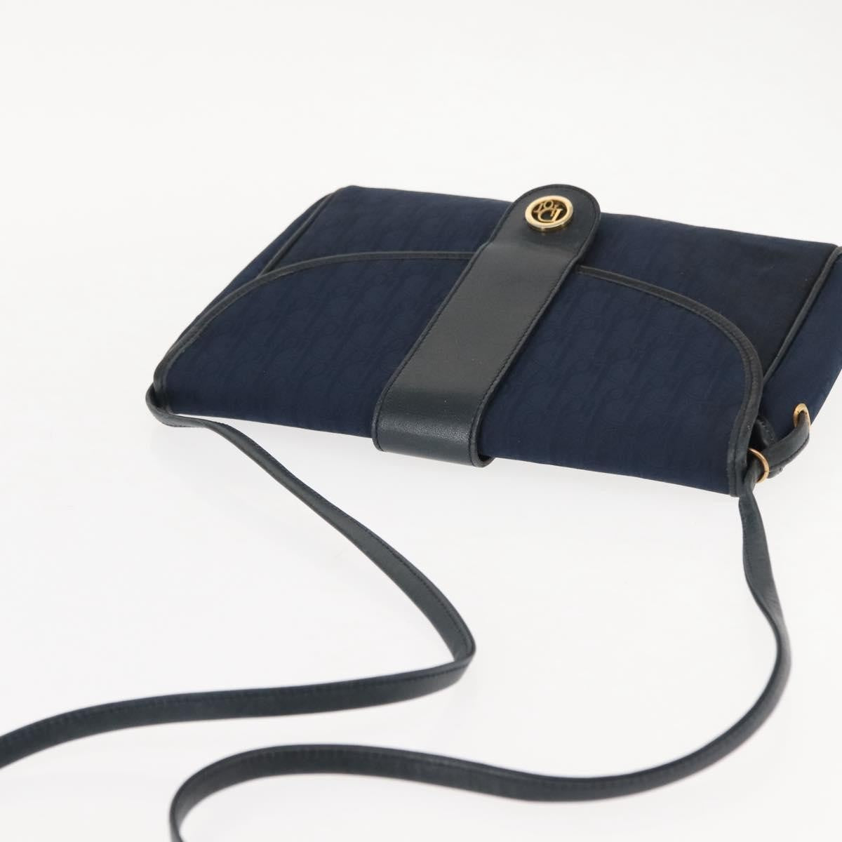 Christian Dior Vintage Trotter Shoulder Bag Canvas Navy Canvas Shoulder Bag Bag (Pre-Owned)