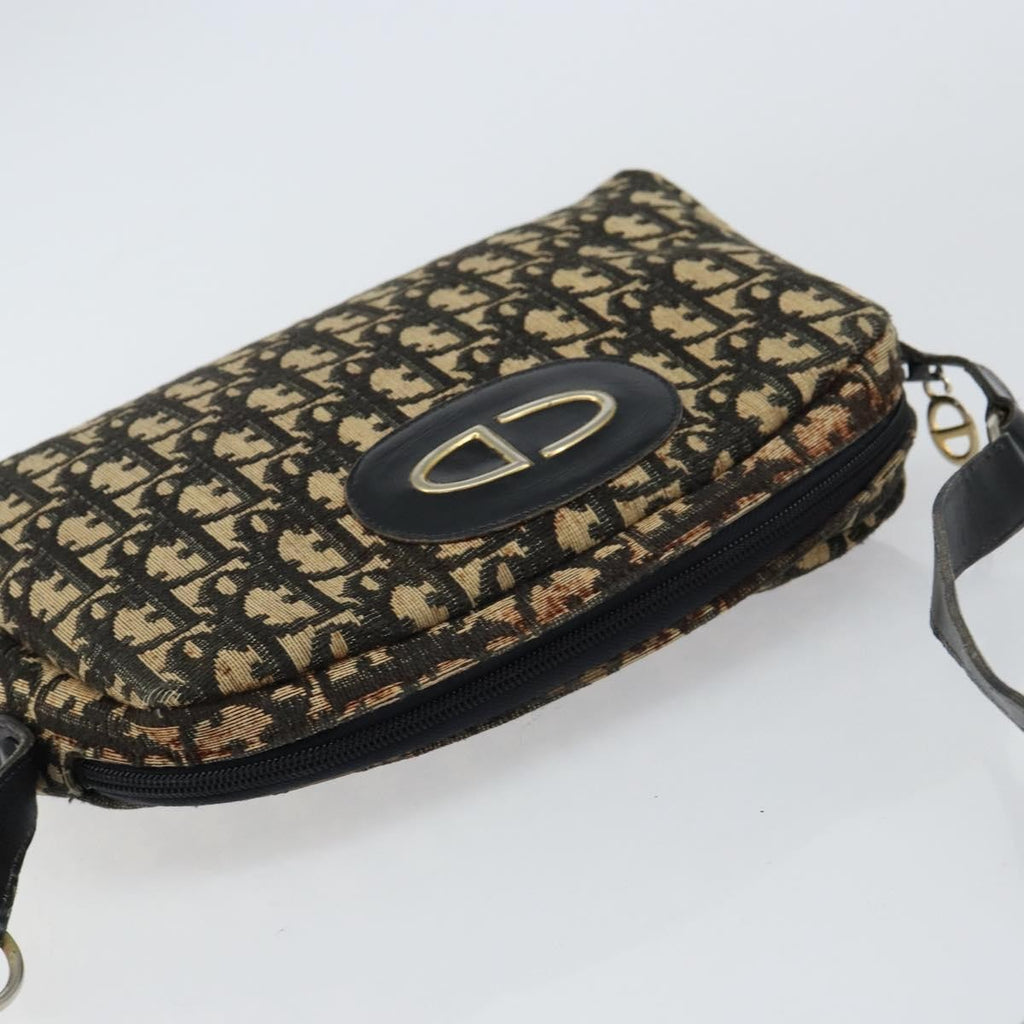 Christian Dior Vintage Cd Trotter Shoulder Bag Canvas Black Canvas Shoulder Bag Bag (Pre-Owned)