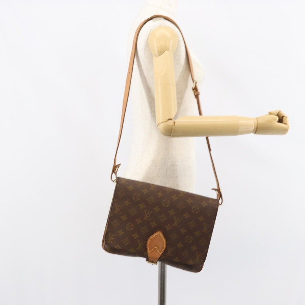 Louis Vuitton Cartouchiere Handbag Monogram Canvas Brown Canvas Shoulder Bag