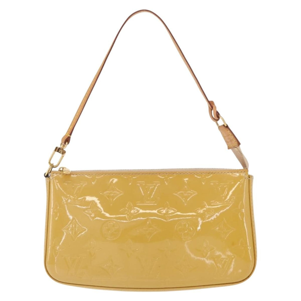 Louis Vuitton Pochette Accessoires Nm Monogram Vernis Yellow Patent_Leather Clutche & Pouche Bag
