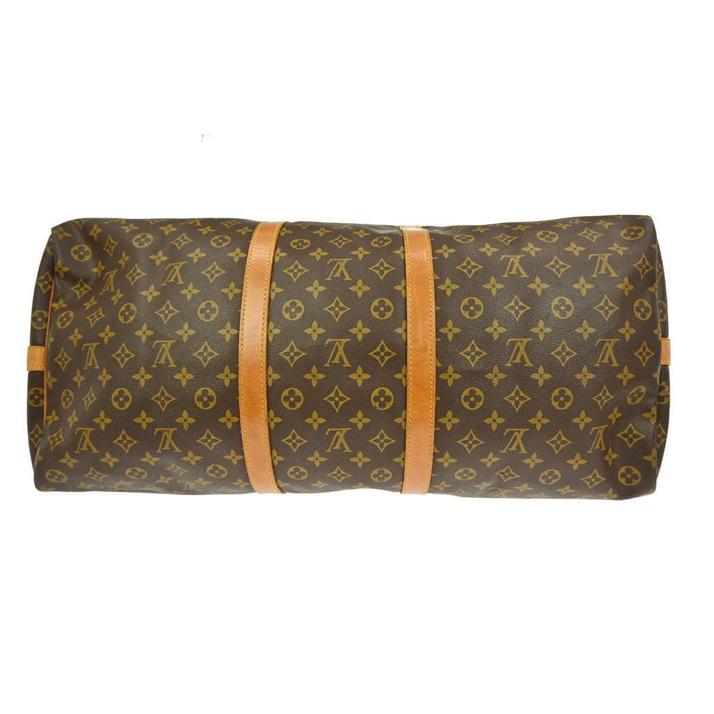 Louis Vuitton Keepall Bandouliere Bag Monogram Canvas Brown Canvas Travel Bag