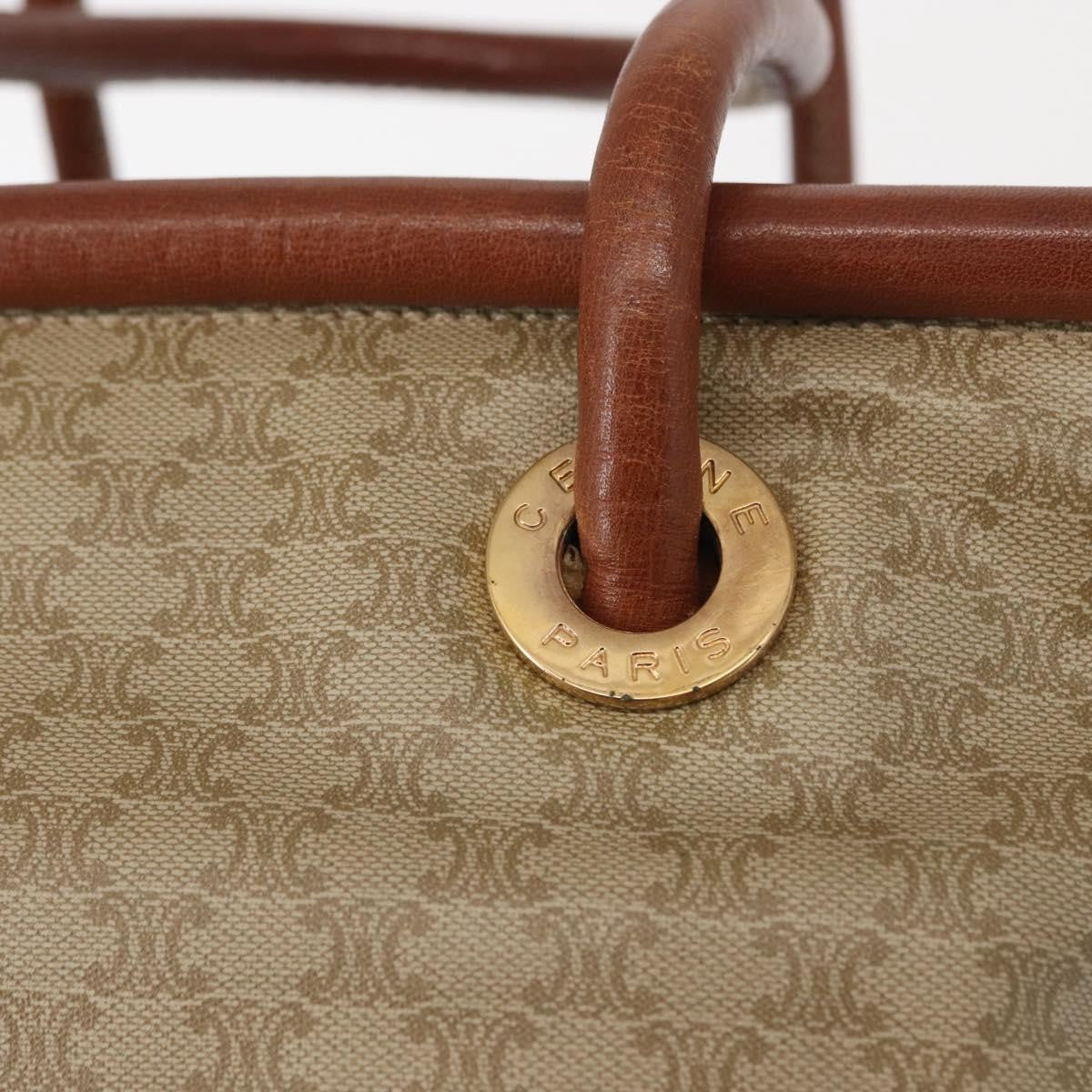 Celine Vintage Macadam Handbag Canvas And Leather Beige Canvas Handbag