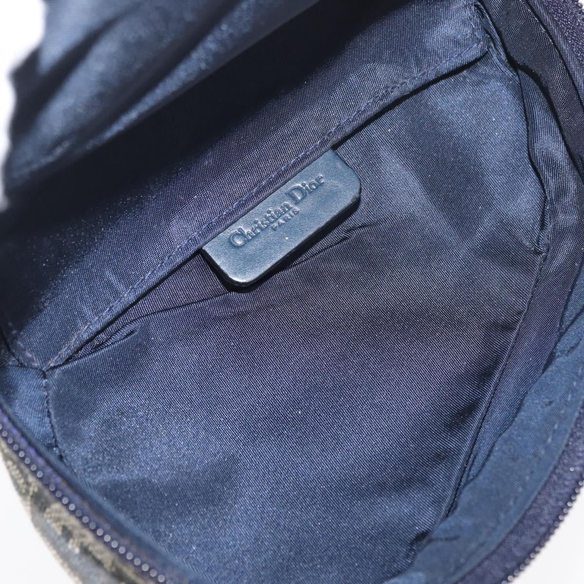 Christian Dior Vintage Saddle Coin Purse Diorissimo Canvas Navy Canvas Clutche & Pouche Bag (Pre-Owned)