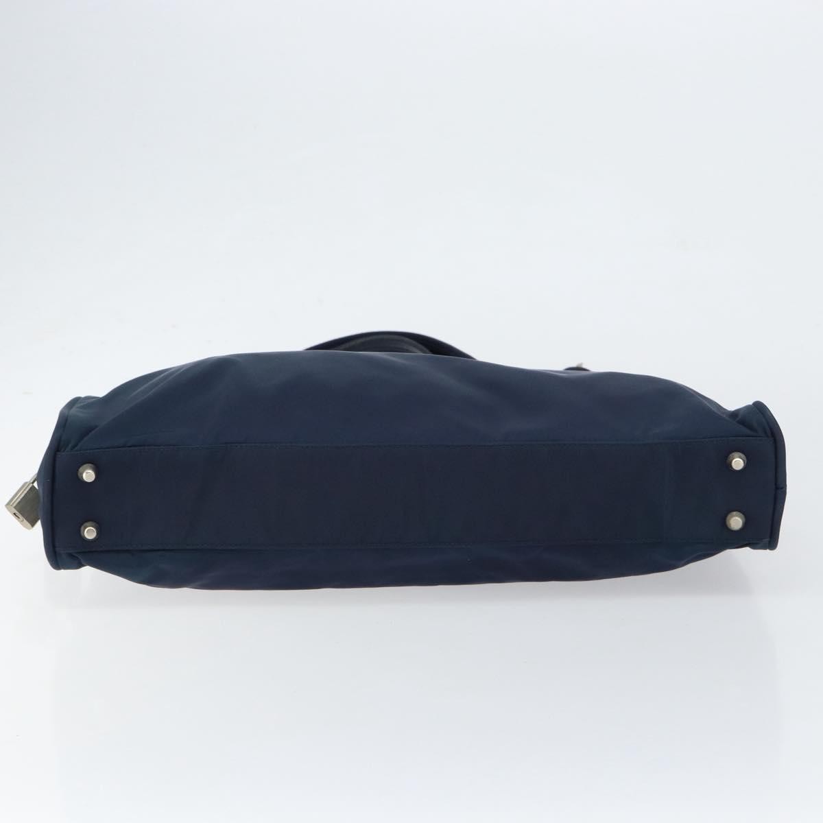 Prada Zip Around Tote Tessuto Navy Nylon Handbag